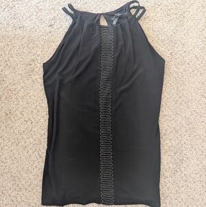 White House Black Market Black Tank With Embellishment.